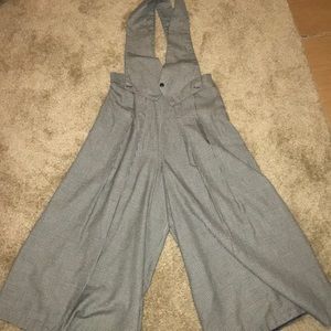 BLACK AND GREY OVERALLS
